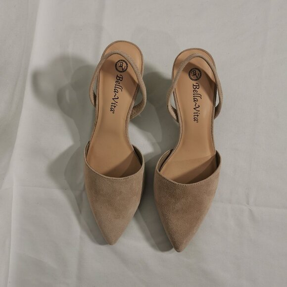Nude Bella Vita Suede Slingbacks Size 6WW NWOT #36 - Picture 7 of 8